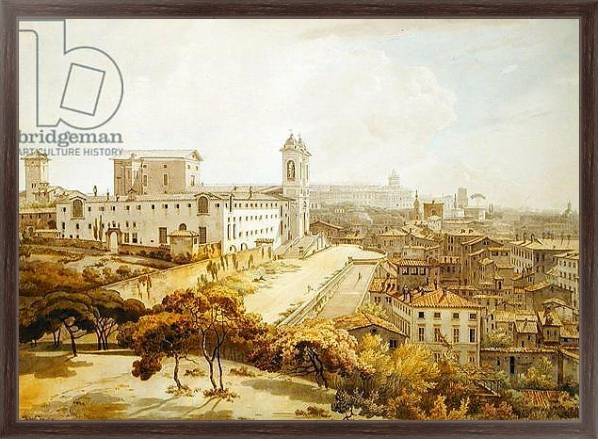 Постер A View of Rome taken from the Pincio, 1776 с типом исполнения На холсте в раме в багетной раме 221-02