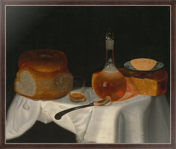 Постер Still Life of Bread, Butter and Cheese с типом исполнения На холсте в раме в багетной раме 221-02