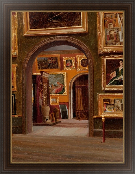 Постер Studio Interior, possibly the Boston Athenaeum с типом исполнения На холсте в раме в багетной раме 1.023.151