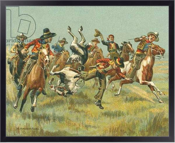 Постер Races Historic and Modern, Mexican Horse Races с типом исполнения На холсте в раме в багетной раме 221-01