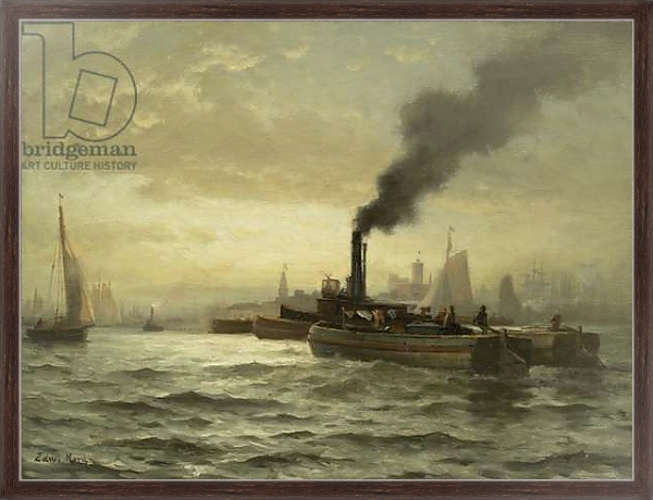 Постер New York Harbor, N.Y.C, 1880 с типом исполнения На холсте в раме в багетной раме 221-02.QA