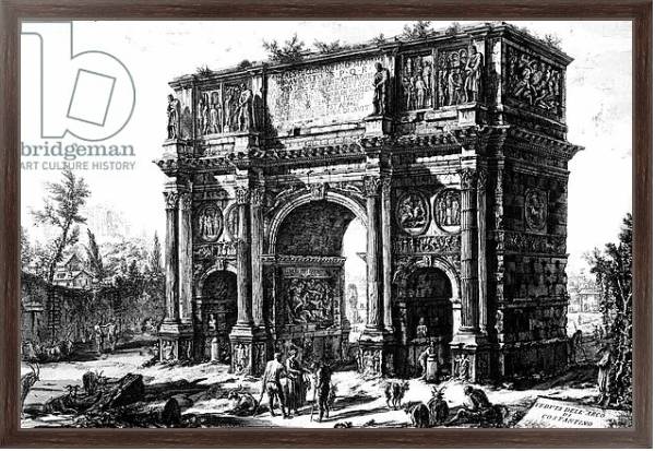 Постер A View of the Arch of Constantine, from the 'Views of Rome' series, c.1760 с типом исполнения На холсте в раме в багетной раме 221-02