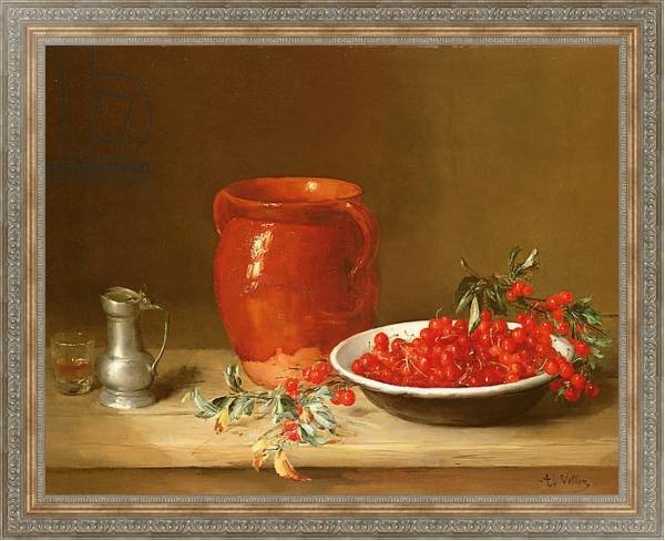 Постер Still life of cherries in a bowl с типом исполнения На холсте в раме в багетной раме 484.M48.310