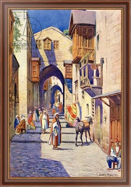 Постер A Street in Jerusalem, c.1910 с типом исполнения На холсте в раме в багетной раме 35-M719P-83