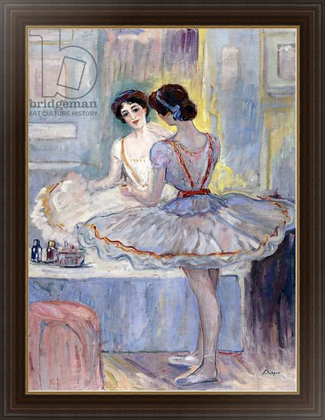 Постер Miss Zambelli in her Dressing Room; Mademoiselle Zambelli dans sa Loge, 1912 с типом исполнения На холсте в раме в багетной раме 1.023.151