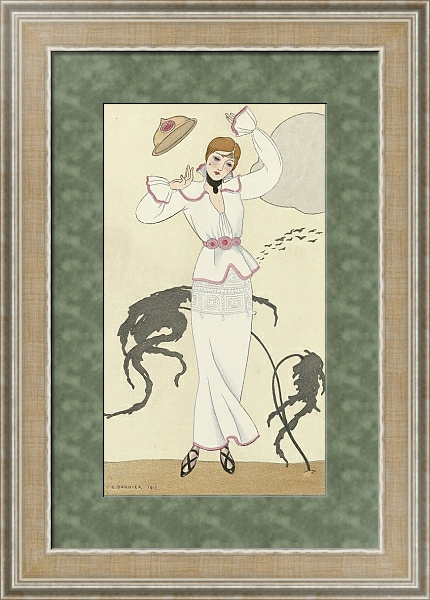 Постер Robe de drap blanc с типом исполнения Акварель в раме в багетной раме 485.M40.584