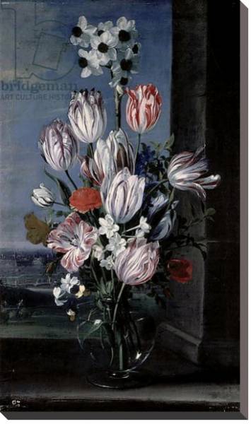 Постер Flowers in a Crystal Vase, 1652 с типом исполнения На холсте без рамы