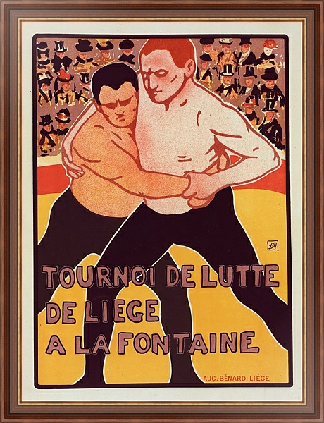 Постер Tournoi de Lutte с типом исполнения На холсте в раме в багетной раме 35-M719P-83