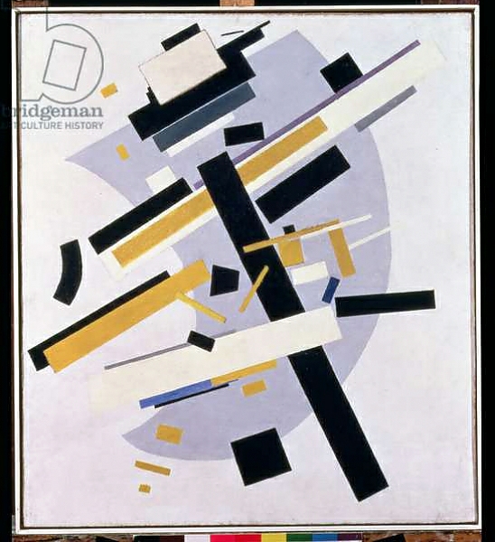 Постер Supremus No. 58 Dynamic Composition in Yellow and Black, 1916 с типом исполнения На холсте без рамы