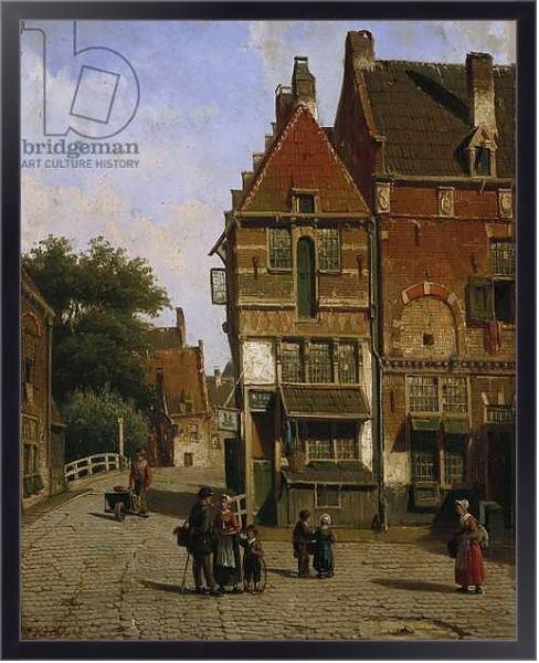 Постер A Dutch Street Scene с типом исполнения На холсте в раме в багетной раме 221-01