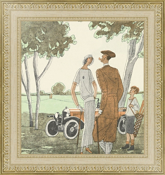 Постер Gazette du Bon Ton, 1922 – No. 9 : p. 268: Le Citroën et les Sports. с типом исполнения Акварель в раме в багетной раме 484.M48.725