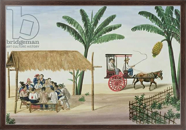 Постер A Game of Panguingui, from 'The Flebus Album of Views In and Around Manila', c.1845 с типом исполнения На холсте в раме в багетной раме 221-02
