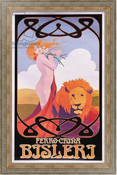 Постер Copy of a 1909 poster advertising Bisleri с типом исполнения На холсте в раме в багетной раме 484.M48.310