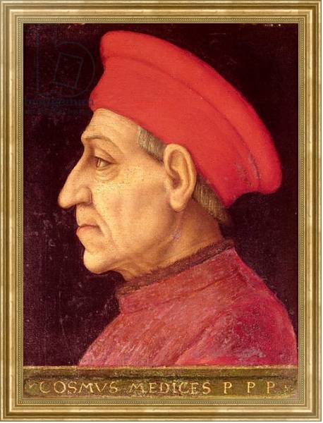 Постер Portrait of Cosimo di Giovanni de Medici с типом исполнения На холсте в раме в багетной раме NA033.1.051