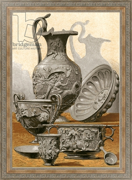 Постер Silver Vases found at Bernay с типом исполнения На холсте в раме в багетной раме 484.M48.310