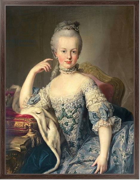 Постер Archduchess Marie Antoinette Habsburg-Lotharingen 1767-68 с типом исполнения На холсте в раме в багетной раме 221-02
