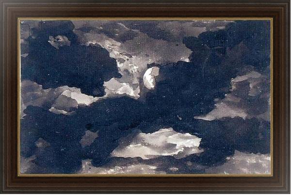 Постер Study of a Clouded Moonlit Sky с типом исполнения На холсте в раме в багетной раме 1.023.151