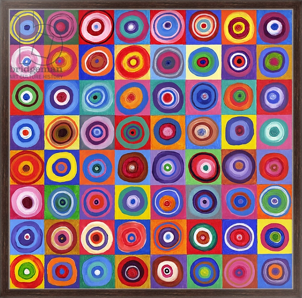 Постер In Square Circle 64 after Kandinsky, 2012, с типом исполнения На холсте в раме в багетной раме 221-02