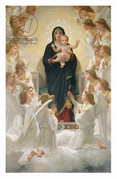 Постер The Virgin with Angels, 1900 с типом исполнения На холсте в раме в багетной раме 221-03