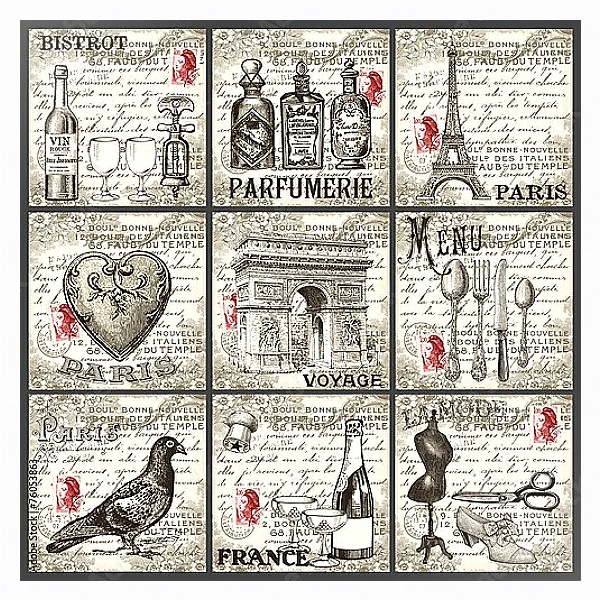 Постер Культура Франции с типом исполнения На холсте в раме в багетной раме 221-03