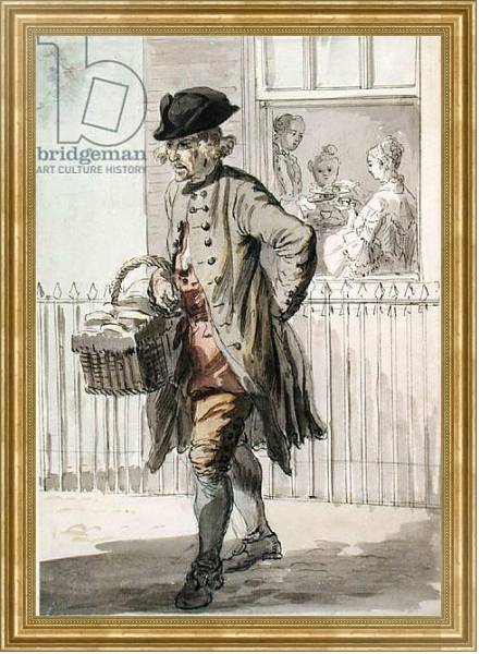 Постер London Cries: A Muffin Man, c.1759 с типом исполнения На холсте в раме в багетной раме NA033.1.051