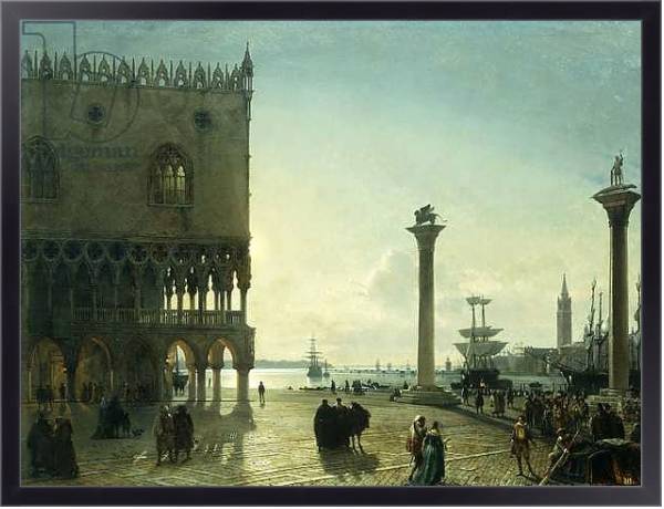 Постер Piazza San Marco at Night, с типом исполнения На холсте в раме в багетной раме 221-01