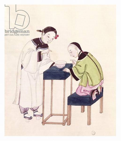 Постер A Girl Looking for Luck into a Bowl of Water с типом исполнения На холсте в раме в багетной раме 221-03
