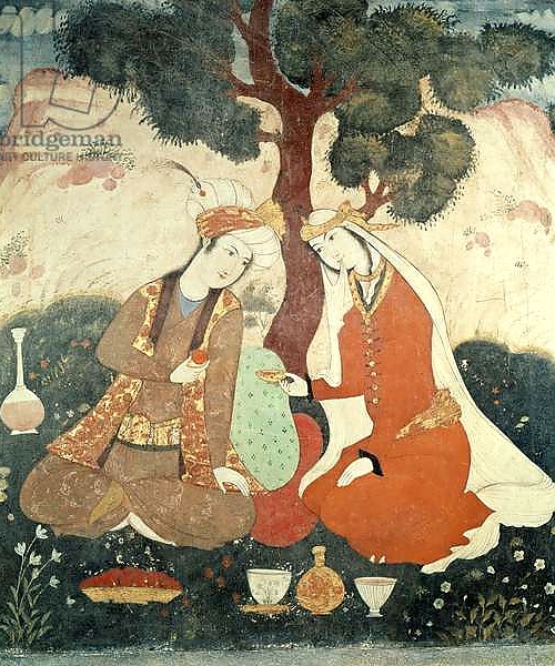 Постер Scene galante from the era of Shah Abbas I, 1585-1627 с типом исполнения На холсте без рамы
