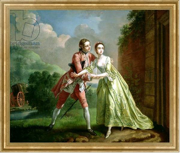 Постер Robert Lovelace preparing to abduct Clarissa Harlowe, from 'Clarissa' by Samuel Richardson с типом исполнения На холсте в раме в багетной раме NA033.1.051