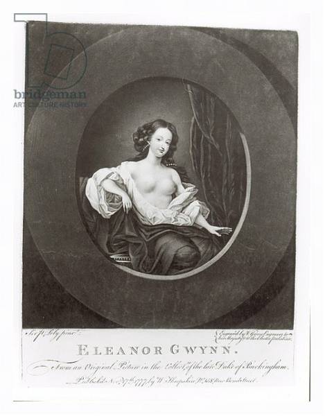 Постер Eleanor Gwynne engraved by Valentine Green 1777 с типом исполнения На холсте в раме в багетной раме 221-03