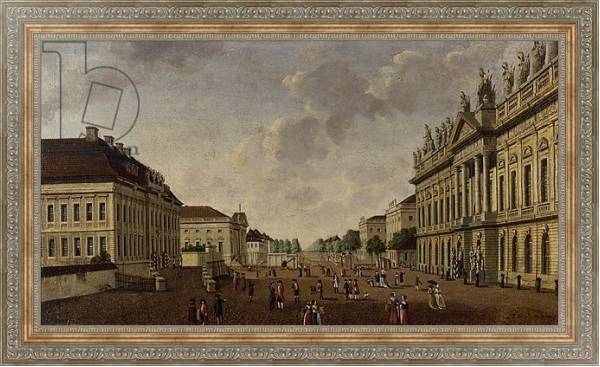 Постер View of the armory and Unter den Linden Street, 1786 с типом исполнения На холсте в раме в багетной раме 484.M48.310