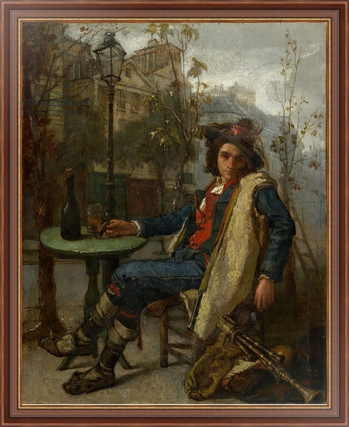 Постер Young Italian Street Musician, c.1877 с типом исполнения На холсте в раме в багетной раме 35-M719P-83