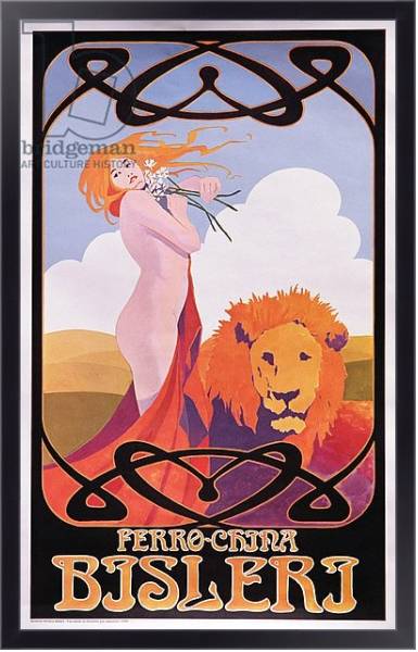 Постер Copy of a 1909 poster advertising Bisleri с типом исполнения На холсте в раме в багетной раме 221-01