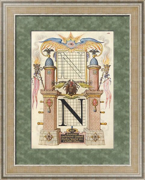 Постер Guide for Constructing the Letter N с типом исполнения Акварель в раме в багетной раме 485.M40.584