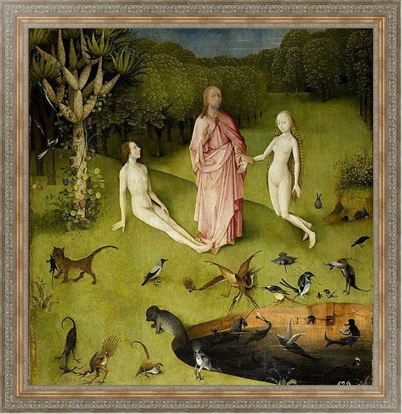 Постер The Garden of Earthly Delights, c.1500 2 с типом исполнения На холсте в раме в багетной раме 484.M48.310