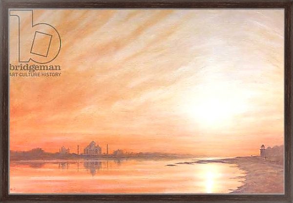 Постер Taj Mahal at Sunset с типом исполнения На холсте в раме в багетной раме 221-02