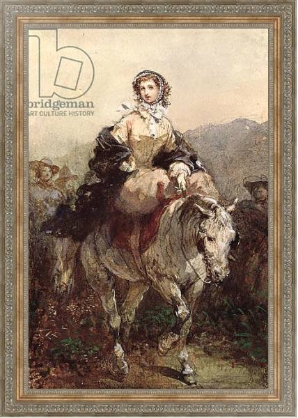 Постер Young Woman on a Horse с типом исполнения На холсте в раме в багетной раме 484.M48.310