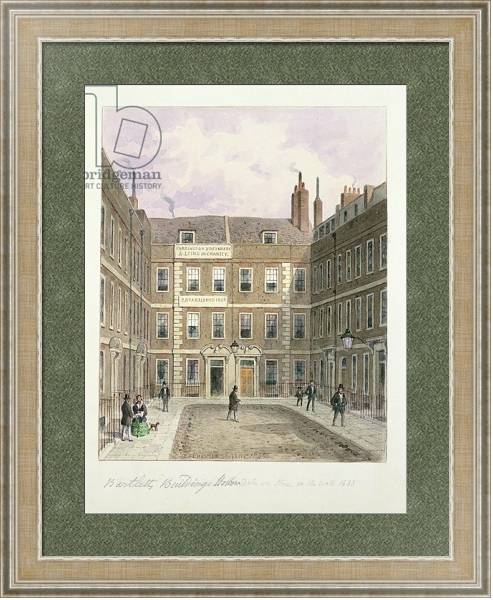 Постер Bartlett's Buildings, Holborn, 1838 с типом исполнения Акварель в раме в багетной раме 485.M40.584