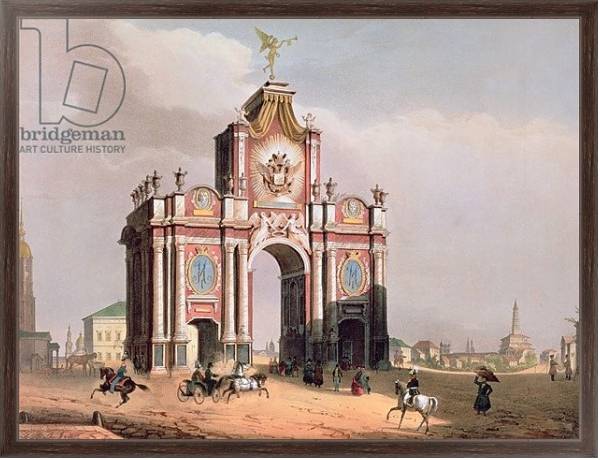 Постер The Red Gate in Moscow, printed by Lemercier, Paris, 1840s с типом исполнения На холсте в раме в багетной раме 221-02