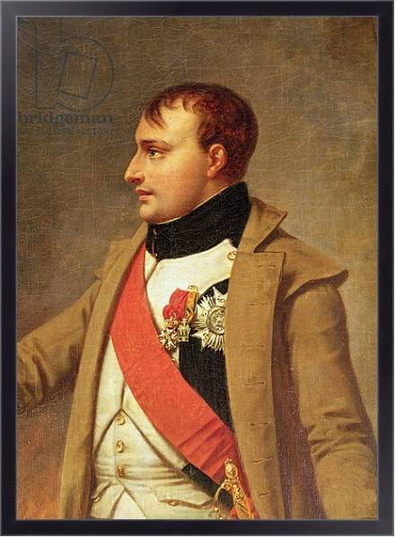 Постер Detail of Napoleon meeting Francis II after the Battle of Austerlitz, c.1812 с типом исполнения На холсте в раме в багетной раме 221-01