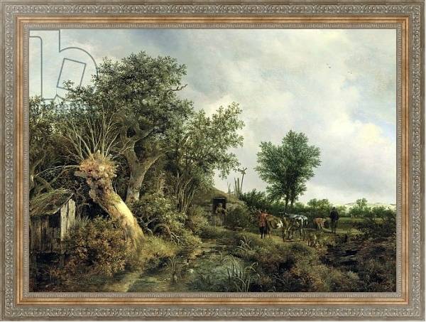 Постер Landscape with a Hut, 1646 с типом исполнения На холсте в раме в багетной раме 484.M48.310