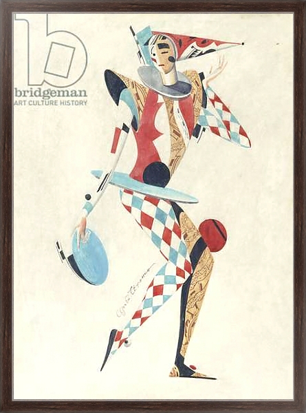 Постер Costume design for a Harlequin с типом исполнения На холсте в раме в багетной раме 221-02