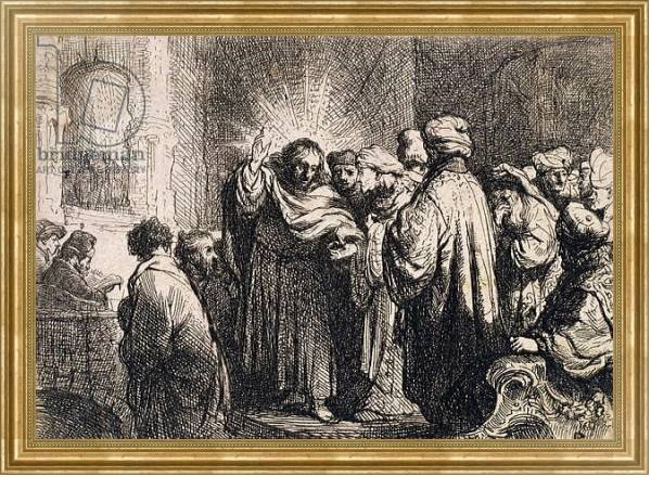 Постер Christ with the Elders, from Michael Faraday's scrapbook с типом исполнения На холсте в раме в багетной раме NA033.1.051