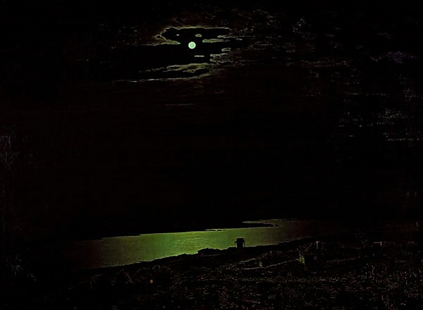 Постер Лунная ночь на Днепре с типом исполнения На холсте без рамы