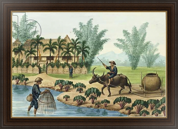 Постер Manila and it's Environs: A Scene on the Pasig River с типом исполнения На холсте в раме в багетной раме 1.023.151