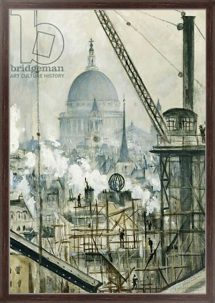 Постер St. Paul's from the Telegraph Building, Fleet Street, с типом исполнения На холсте в раме в багетной раме 221-02