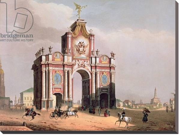 Постер The Red Gate in Moscow, printed by Lemercier, Paris, 1840s с типом исполнения На холсте без рамы