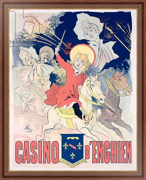 Постер Reproduction of a poster advertising the 'Casino d'Enghien', 1890 с типом исполнения На холсте в раме в багетной раме 35-M719P-83