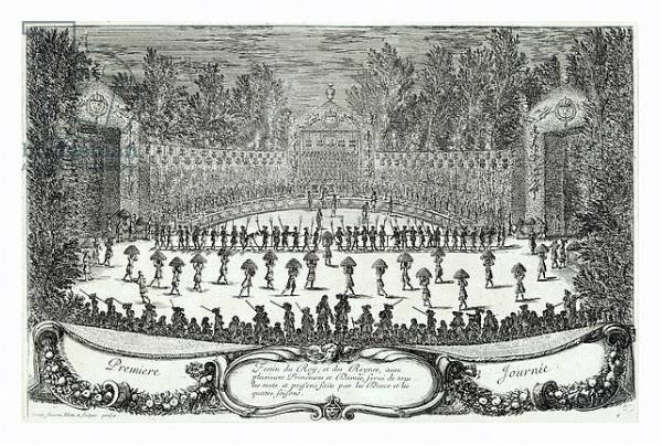 Постер The First Day of the Festival of 'Les Plaisirs de l'Ile Enchantee', 7th May 1664 с типом исполнения На холсте в раме в багетной раме 221-03