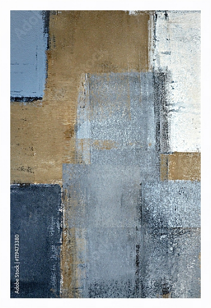 Постер Серо-бежевая абстракция с типом исполнения На холсте в раме в багетной раме 221-03